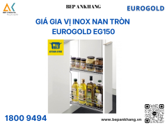 Kệ gia vị inox nan tròn ray giảm chấn gắn liền - bánh xe chống rung